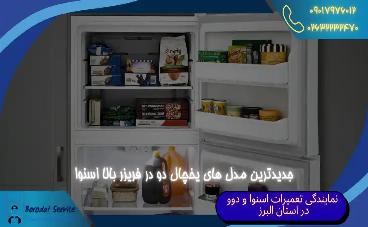 جدیدترین مدل های یخچال فریزر دو در فریزر بالا اسنوا