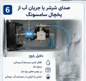 صدای شرشر یا جریان آب از یخچال سامسونگ