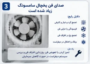 صدای فن یخچال سامسونگ زیاد شده است